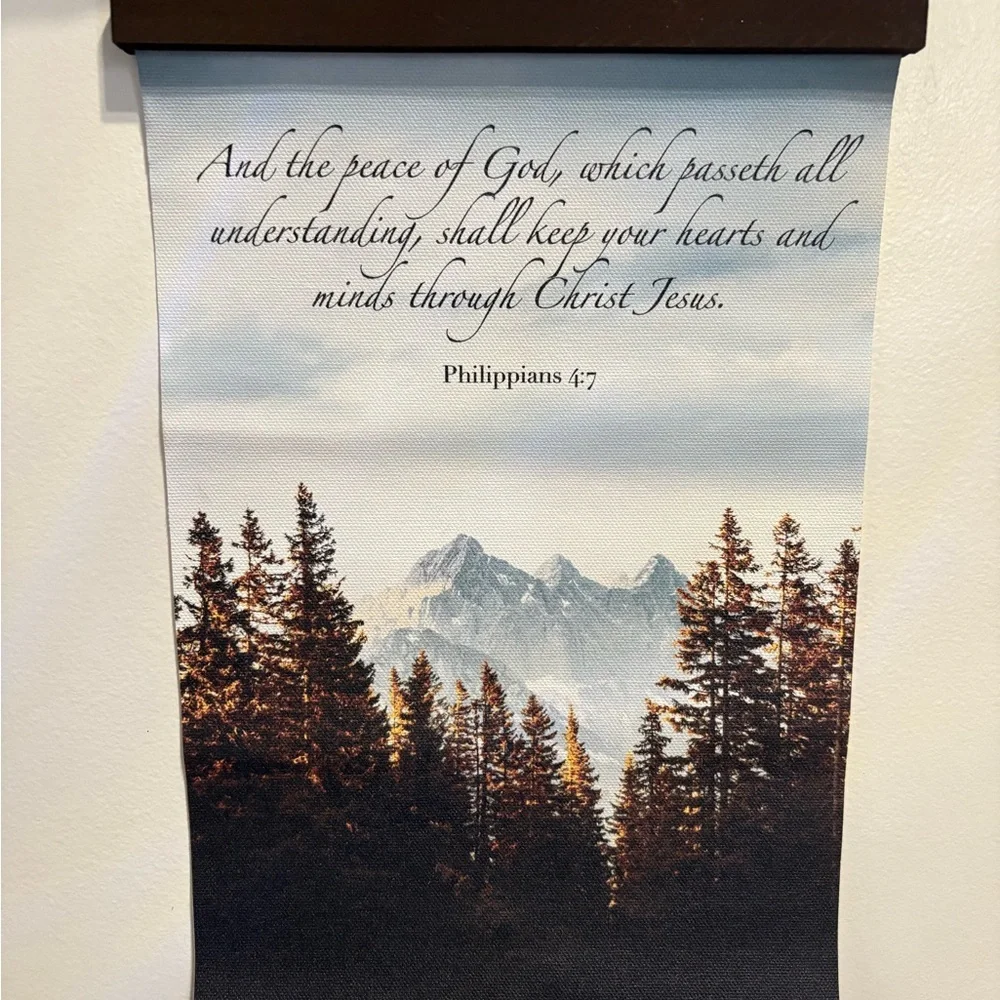 Scripted Philippians Wall Hanging - Forest Sunset